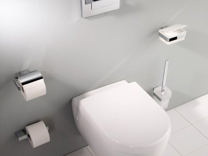 emco LOFT Papierhalter ohne Deckel, eleganter Toilettenpapierhalter zum Schrauben aus Aluminium, hoc