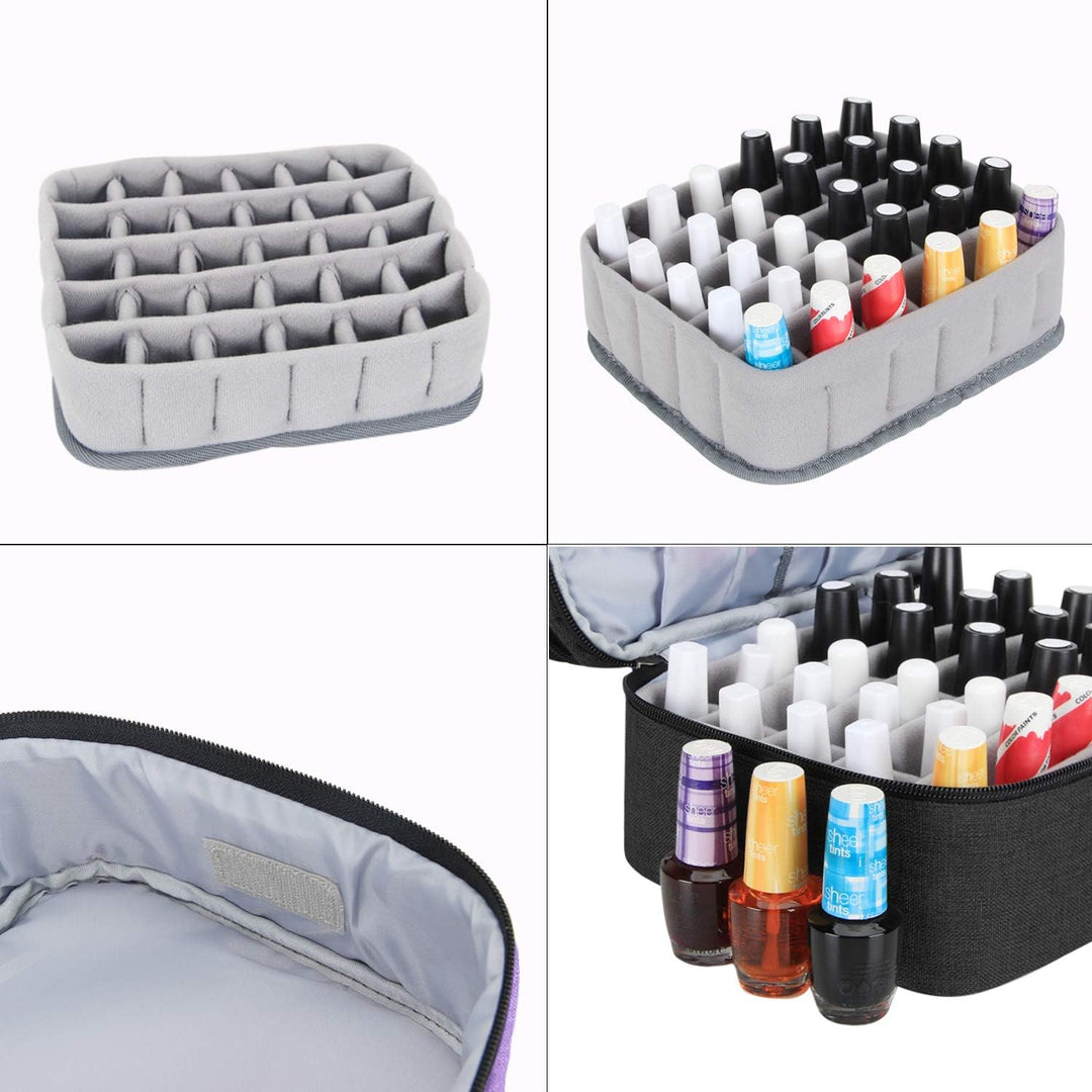 Luxja Nagellack Aufbewahrung Box, Nagellack Tasche, Aufbewahrung für Nagellack-Hält 30 Flaschen (15m