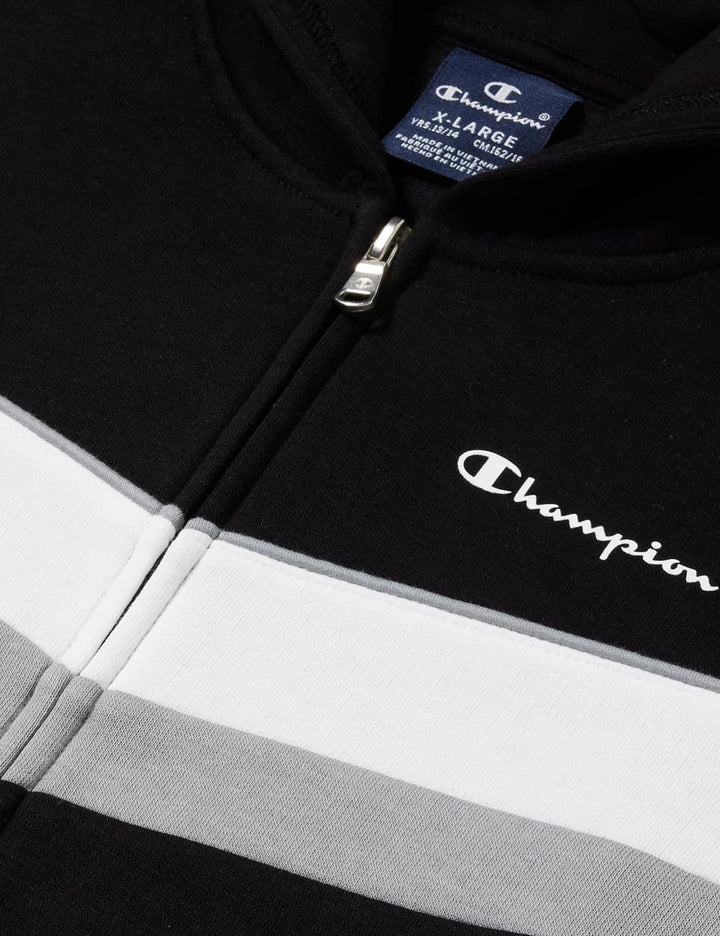 Champion Jungen Legacy Sweatsuits B-Colorblock Powerblend Fleece Hooded Sportanzug 7-8 Jahre Nero, 7