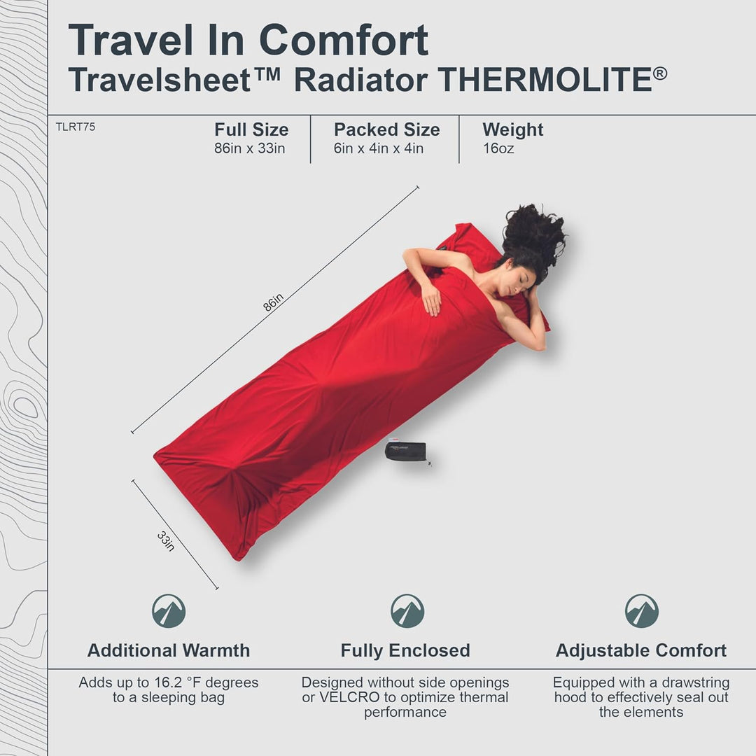 Cocoon Thermoschlafsack Travel Sheet - Thermolite Radiator lava red, lava red
