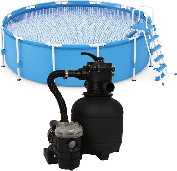 Bestlivings Pool-Sandfilteranlage zur Poolreinigung, 7500 l/h, 3,5 Bar, Einphasen Induktionsmotor, F