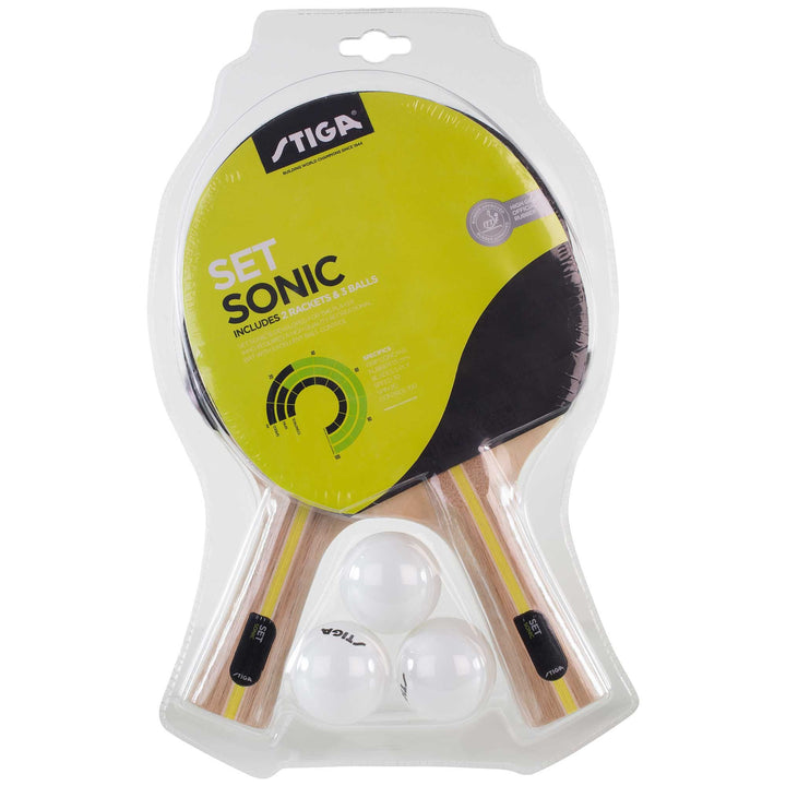 STIGA Sonic Tischtennisschläger und Bälle Set-Tischtennisset Tabletennis Racket, Rot/Schwarz