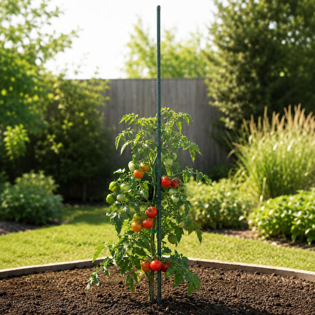 KADAX Pflanzstäbe 150 cm x 11 mm, 10er Set – Beschichteter Stahl Rankstab, Pflanzenstütze & Tomatens