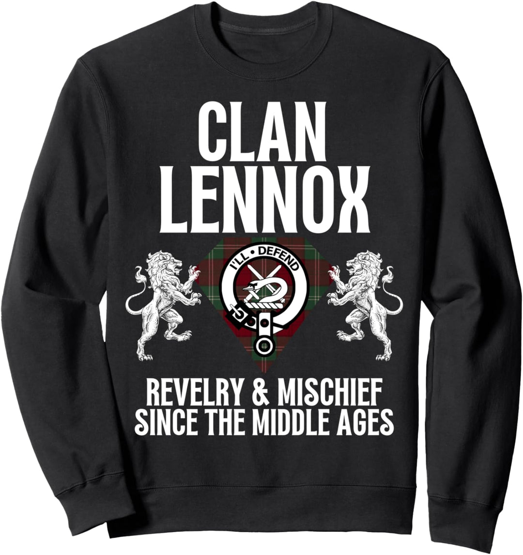 Lennox Clan Scottish Name Wappen Tartan Familienfeier Sweatshirt