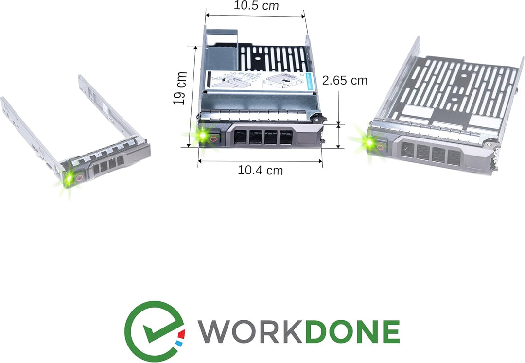 WORKDONE 6er-Pack - 3,5" Festplatten-Caddy m. 2,5"-Festplattenadapter - Kompatibel für Dell PowerEdg