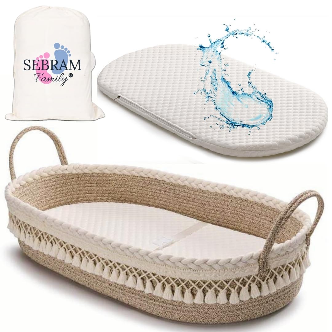 SEBRAM wickelkorb baby - moseskorb, wickelauflage malm kommode, wickelaufsatz hemnes, wickelunterlag