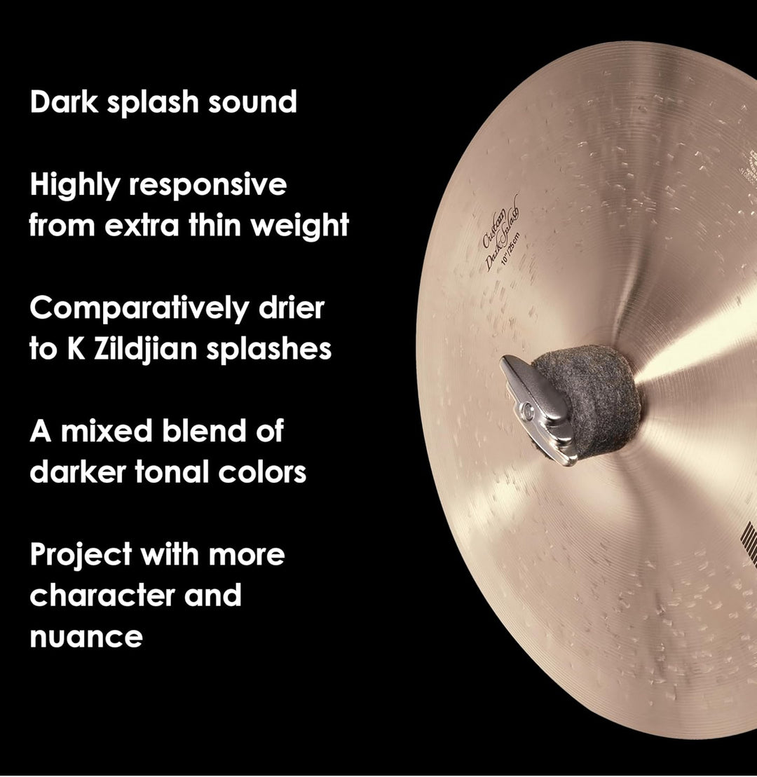 Zildjian K Custom Series - 10" Dark Splash Cymbal 10 Zoll, 10 Zoll