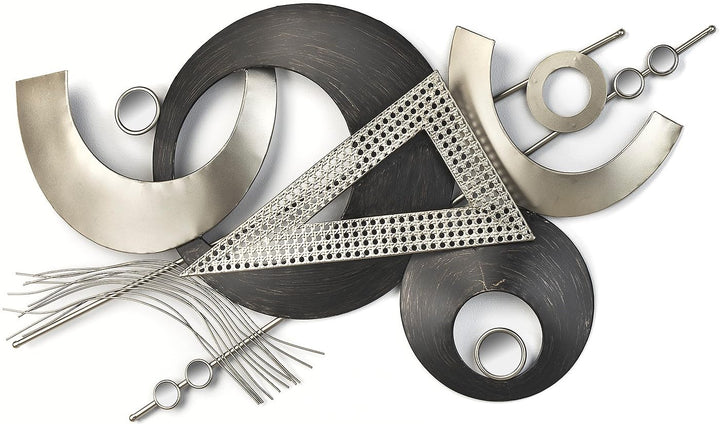 Kobolo Modernes Wandbild Metallbild - Metall - in grau und silber 95L x 50B cm, 95L x 50B cm