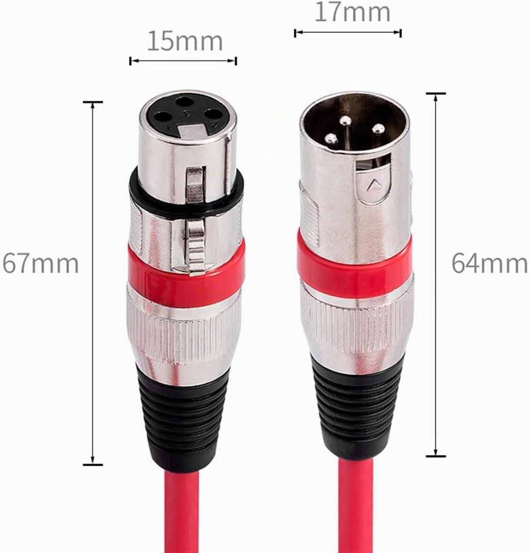 6er-Pack Mikrofonkabel, XLR-Kabel, Mikrofonkabel, Stecker auf Buchse, symmetrisches XLR-Mikrofonkabe