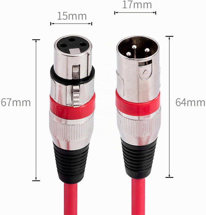 6er-Pack Mikrofonkabel, XLR-Kabel, Mikrofonkabel, Stecker auf Buchse, symmetrisches XLR-Mikrofonkabe