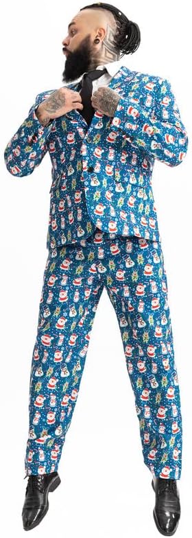 U LOOK UGLY TODAY Herren Lustige Weihnachtsanzüge für Weihnachten Party Kostüm Festliche Anzug aus S