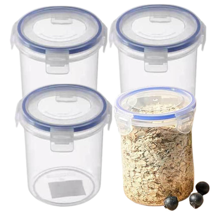 Übernachtung Hafer Jar 4PCS Plastikbehälter mit Deckel 16 Unzen Joghurtbecher über Nacht Hafer Behäl