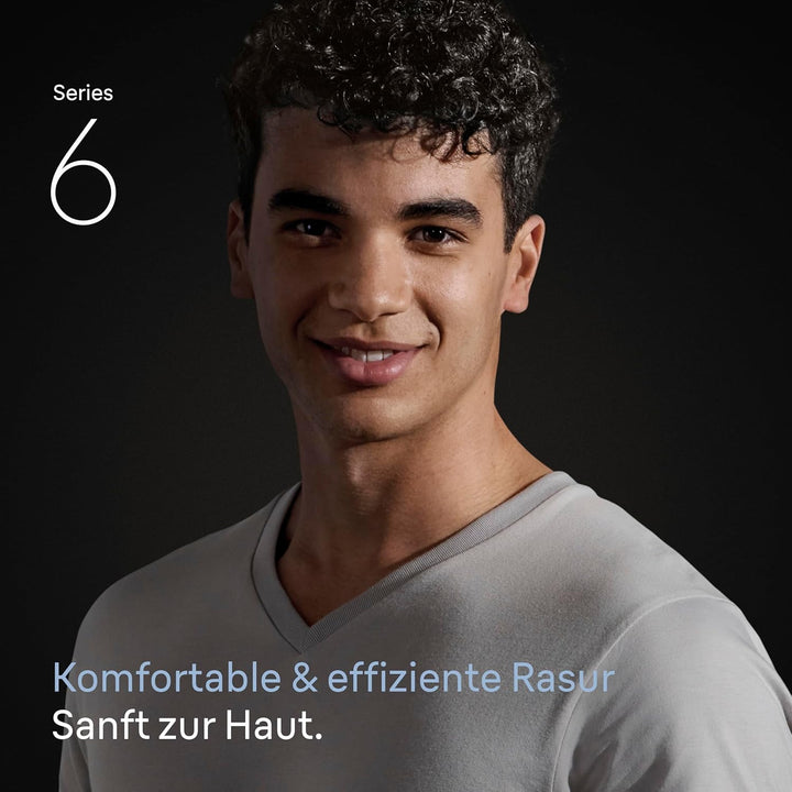 Braun Series 6 Elektrorasierer Herren, Rasierapparat mit 60 Min. Akkulaufzeit, Präzisionstrimmer-Auf