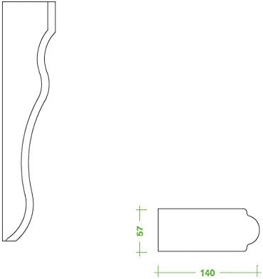 Balkonkonsole für Holzbalkon (2 Stück) - Fichte - 6068/2 (57x670x140mm)