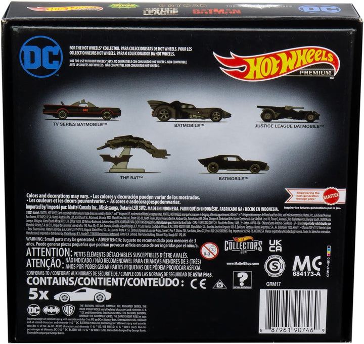Hot Wheels GRM17 - Batman Set, 5 bei Fans beliebte Batmobil-Modelle, Spielzeugfahrzeuge im Massstab