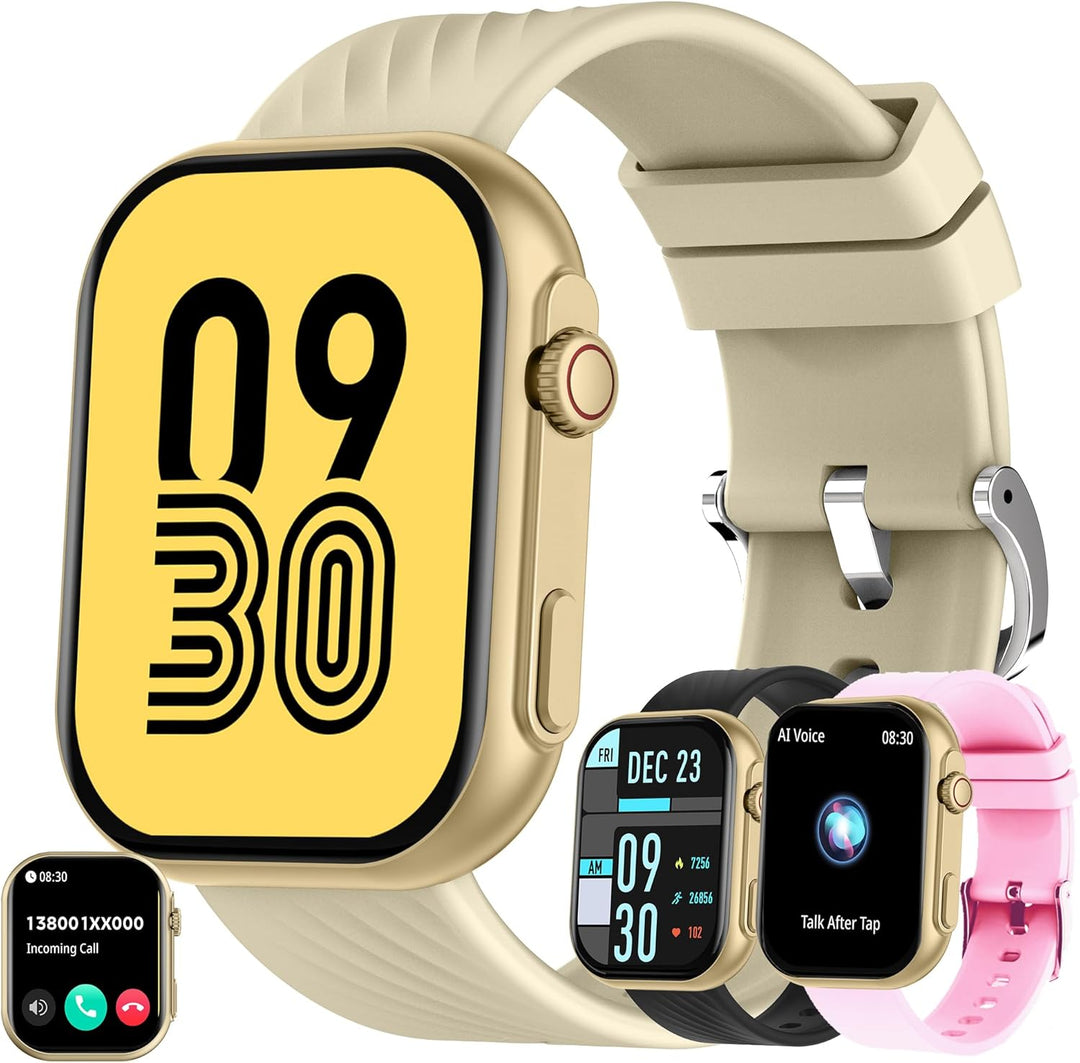 Smartwatch Damen mit Telefonfunktion, 5ATM Wasserdicht 100+ Sportmodi Fitnessuhr Aktivitätstracker,