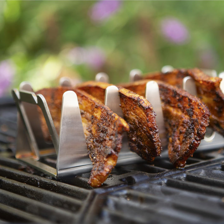 BBQ Rescher Bavarian Rescher Multi Grill Rack Robustes Edelstahl | Idealer Winkel für Fleisch, Ganz