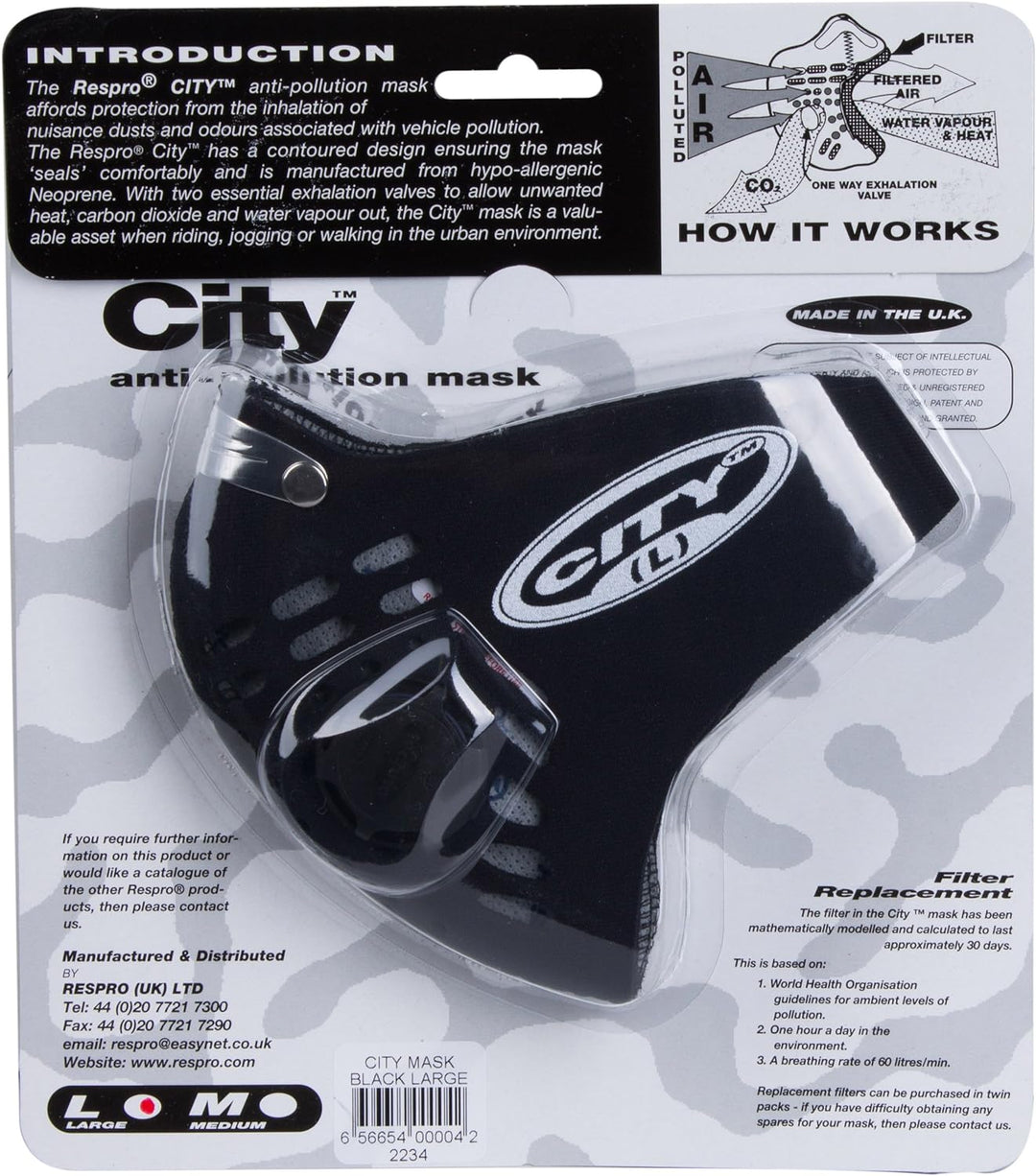 Respro Atemmaske City M Schwarz, M Schwarz