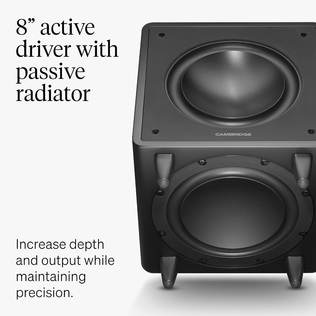 Cambridge Audio MSX SUB 300 - Aktiver Subwoofer 300W Leistungsstarker HiFi Bass Lautsprecher mit Dop