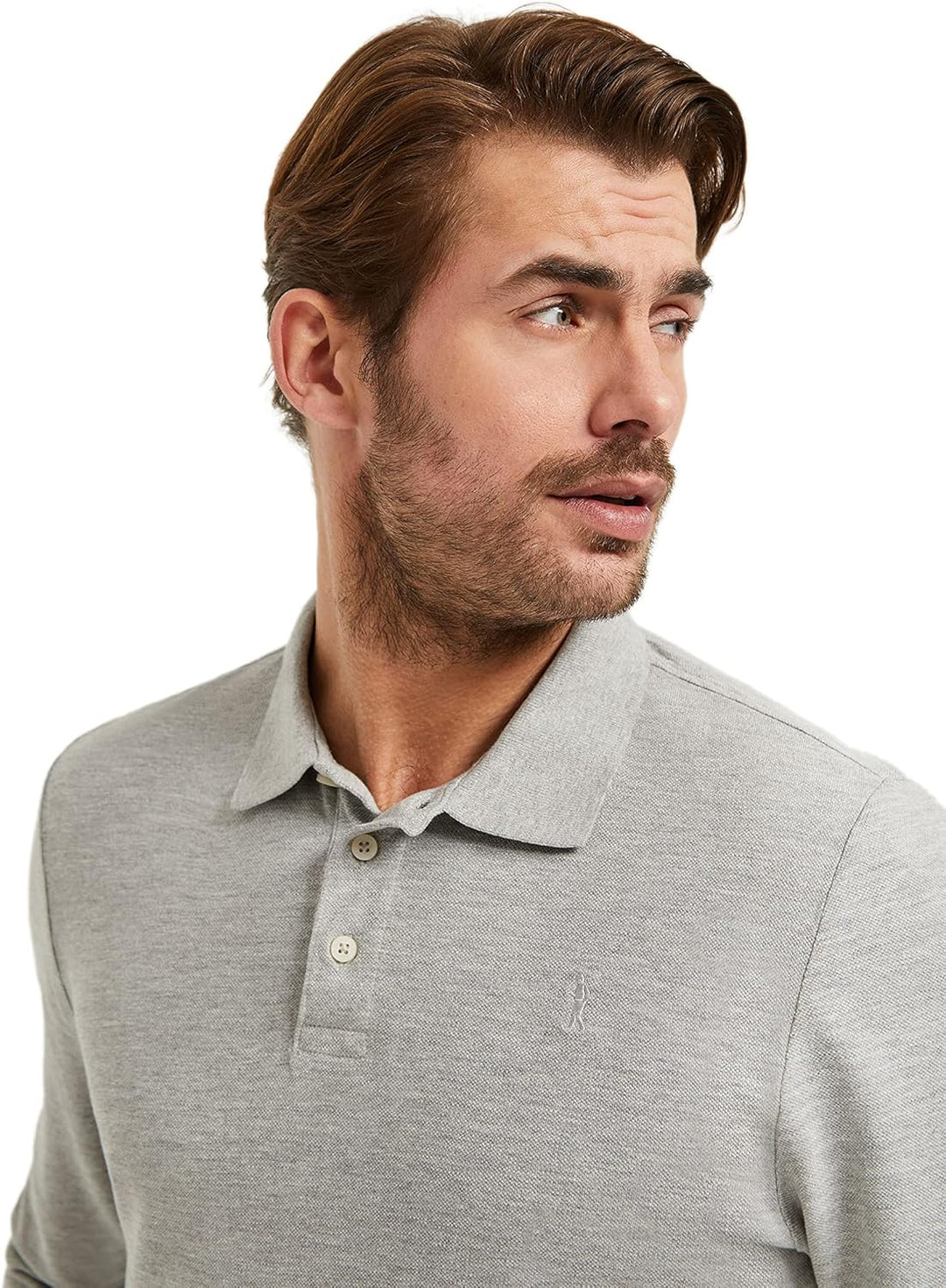 Polo Club Herren Poloshirt Kurzarm Regular Fit Baumwolle Männer Polohemd Longsleeve M Grau, M Grau