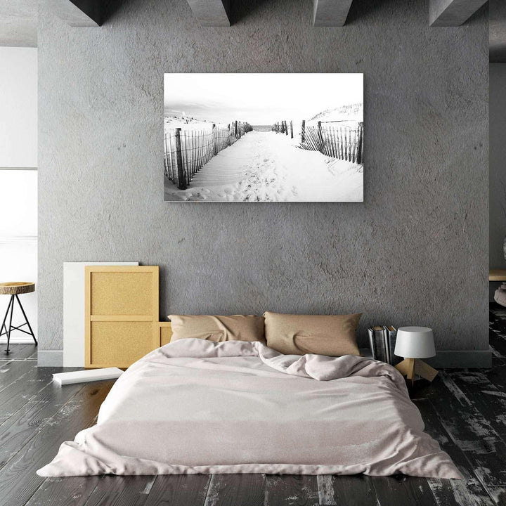 Startonight Leinwandbilder Schwarz und Weiss Zum Strand, Doppelansicht Überraschung Modernes Dekor K