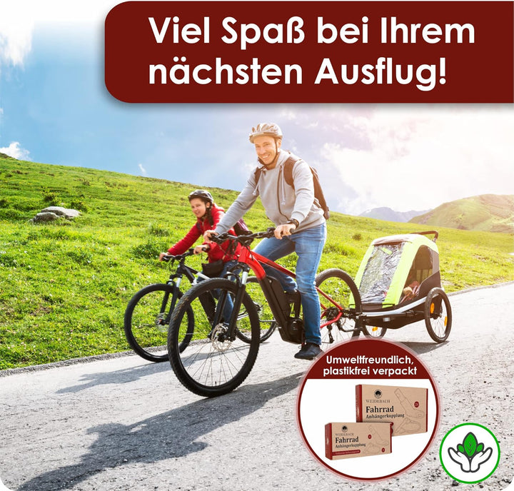 Stabile Fahrradanhänger Kupplung mit Sicherungsstift schwarz, hohe Fahrstabilität, Fahrrad Anhängerk