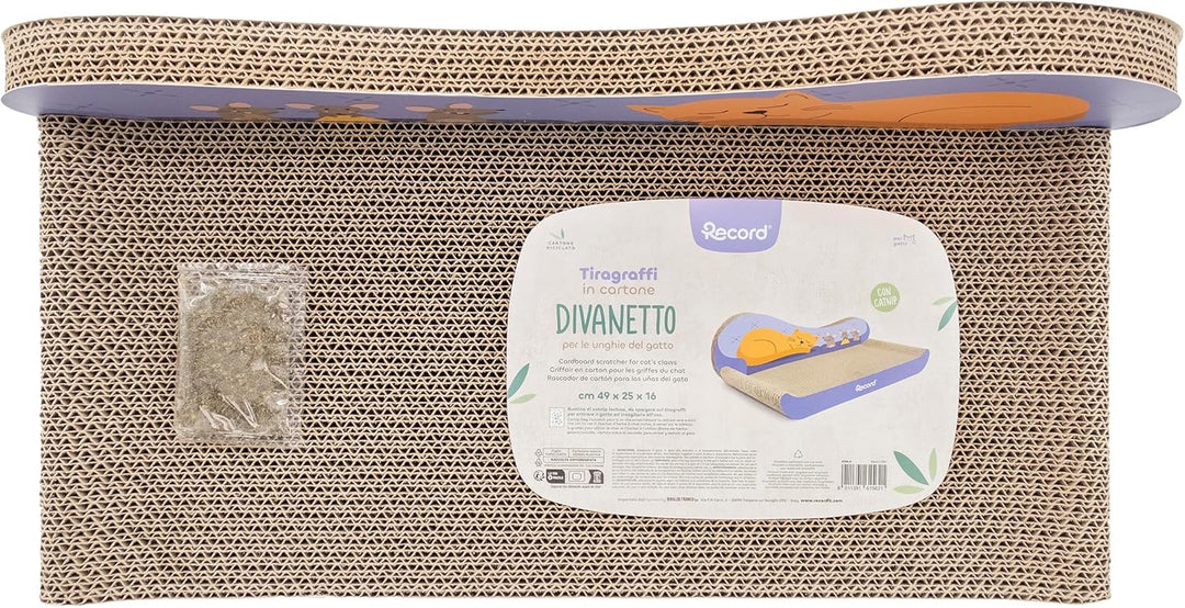 Record Kratzbaum Divanetto Sofa-Kratzbaum für Katzen | Farbe Havanna und Lila, Grösse 49 x 25 x 16 c