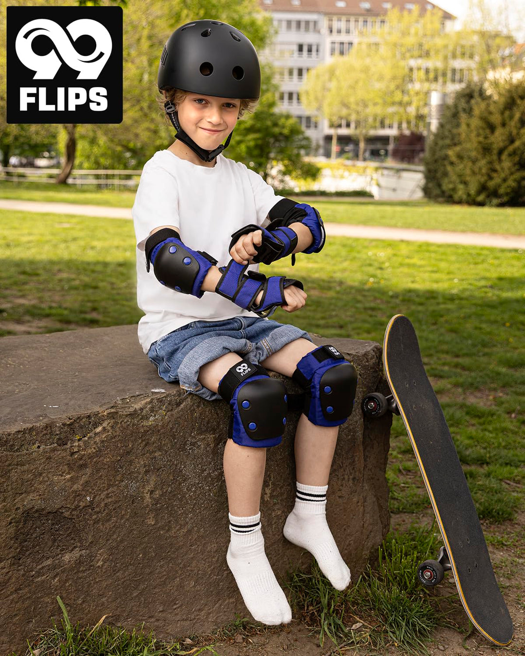 99FLIPS Schoner Inliner Kinder Knieschoner Kinder - Inliner Schoner Set - Schutzausrüstung - Knie un