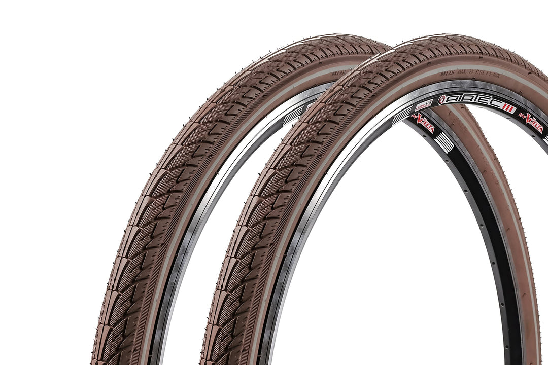 2 Stück 29 Zoll Fahrrad Reifen 29x1.95 City Trekking Tire 50-622 Braun Reflexstreifen