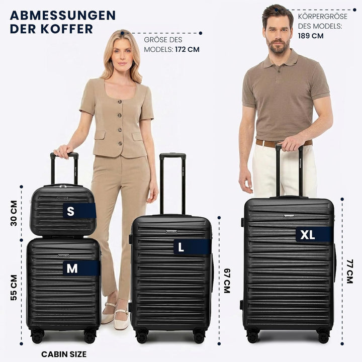WITTCHEN Skyspeed Line Reisekoffer 4er Koffer-Set Rollkoffer Trolley Handgepäck Gepäck Reisekofferse