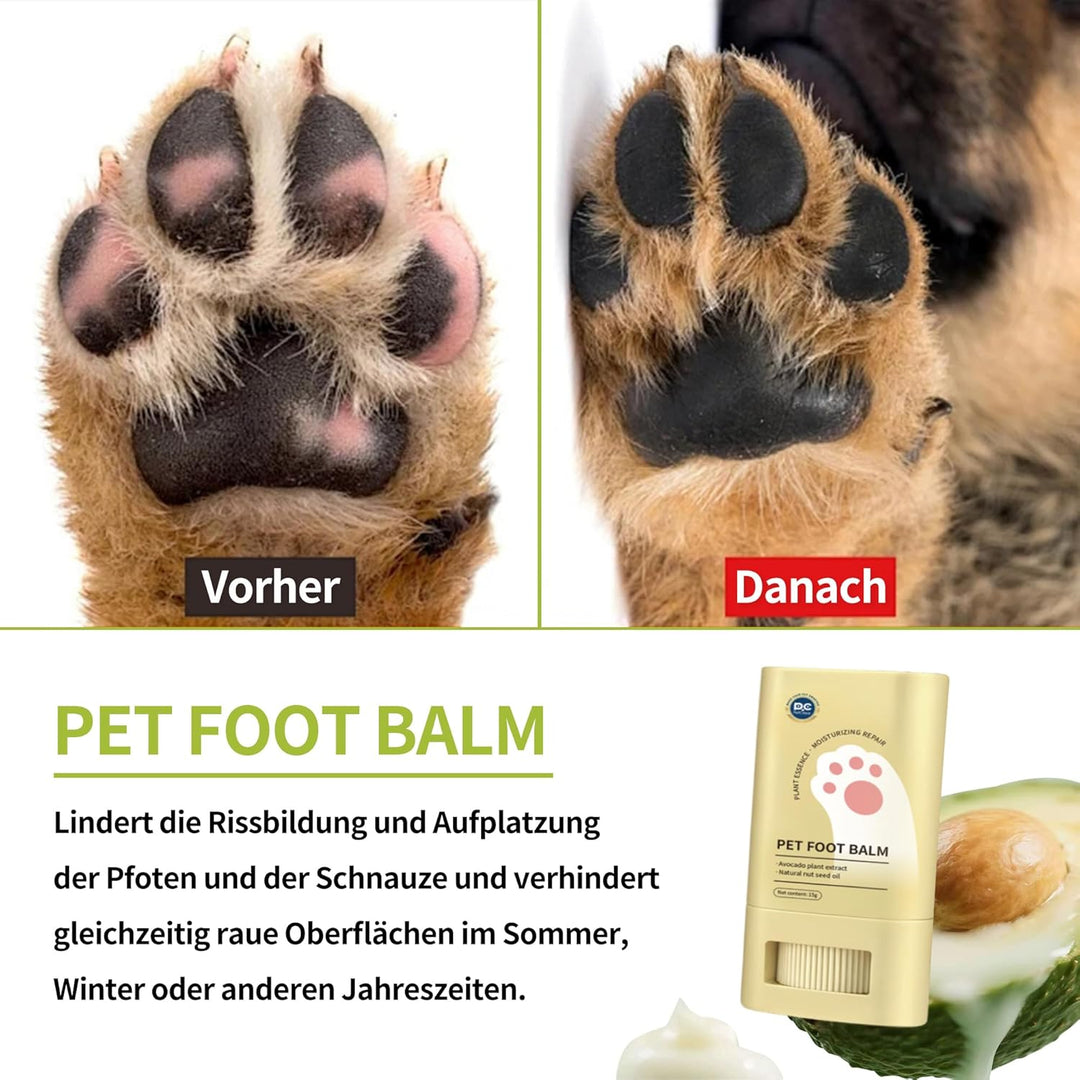 Pfotenbalsam Stick für Hund und Katze, gegen trockene rissige Pfoten, ideal als Pfotenschutz für Som