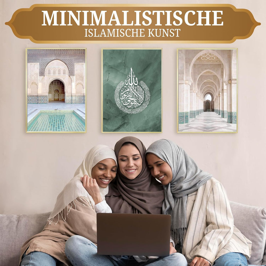 HAVA Artwork Hassan II. Mosque Poster Set, Islamische Poster, Islamische Bilder, Islamische Dekorati