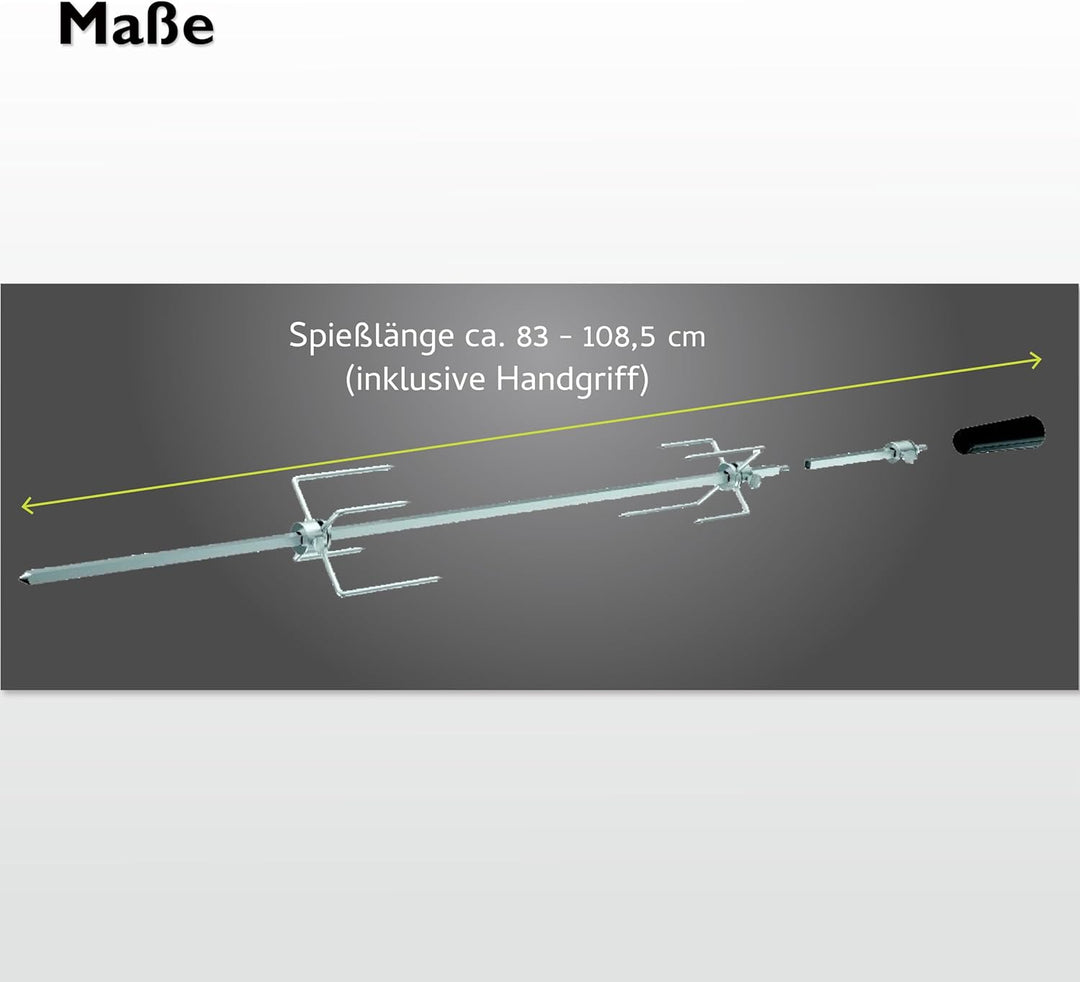 tepro Grillzubehör Universal Grillspiess-Set für Netzbetrieb aus Edelstahl, Netzbetrieb
