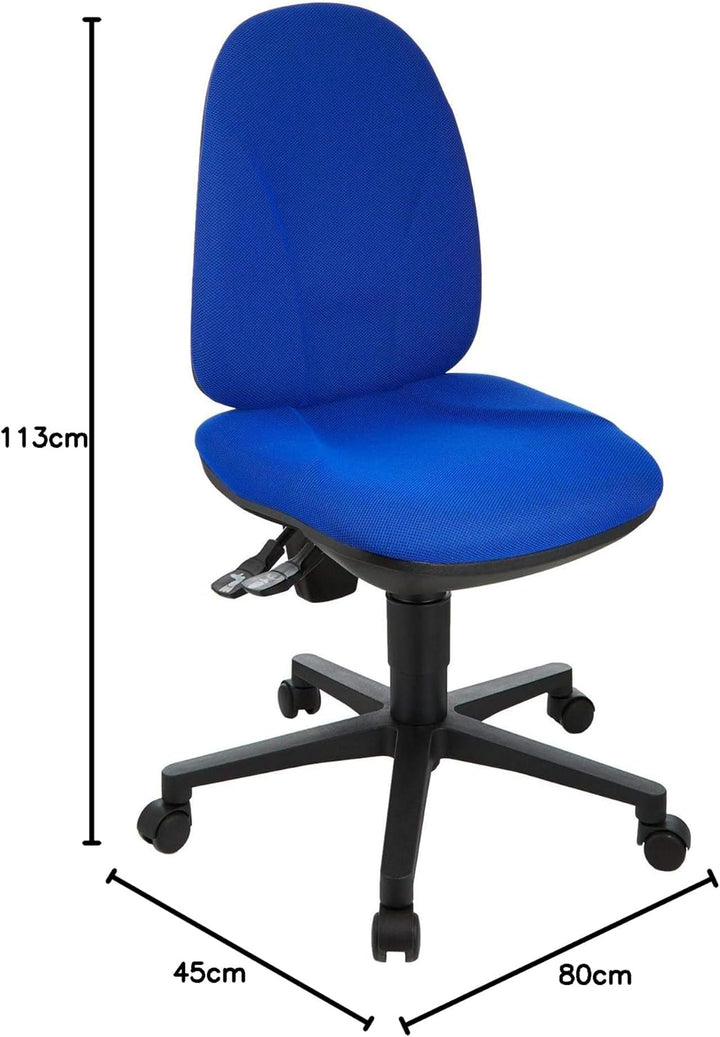 Topstar Point 35, Bürostuhl, Schreibtischstuhl, Rückenlehne höhenverstellbar, Bezugsstoff blau, 113