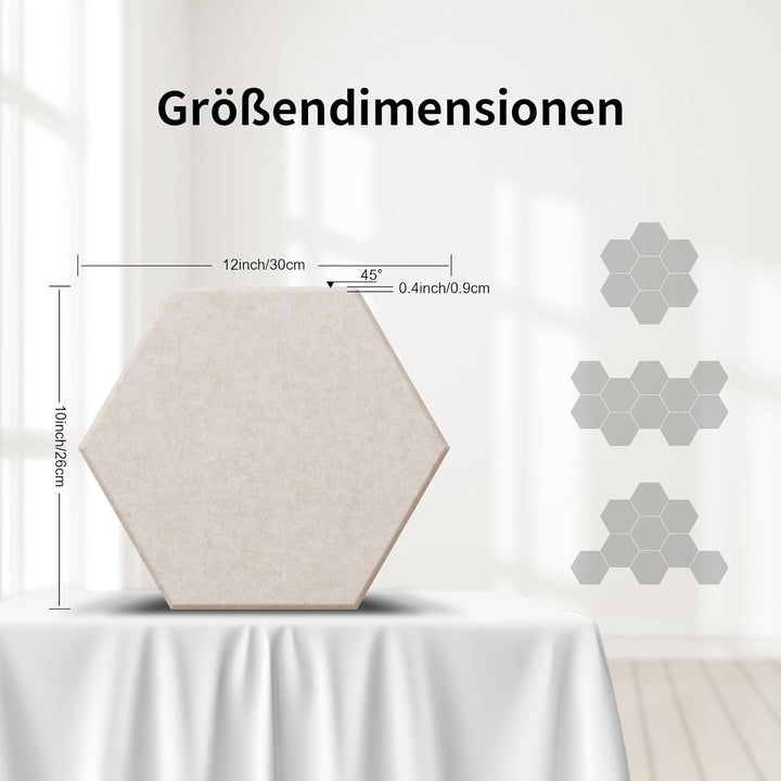 36 Stück Hexagon Akustikplatten selbstklebend, Abdeckung 2.11㎡, Schallschutz & Schalldämmung für Wän