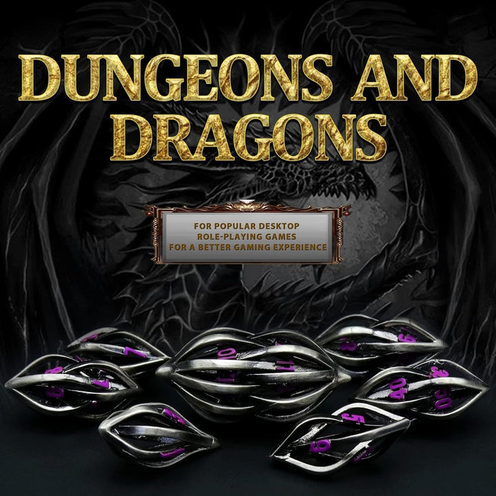 Würfelset Dungeons and Dragons Würfel, DND Würfel 7 teilig, ZHOORQI Polyedrische Würfel Set D&D Würf