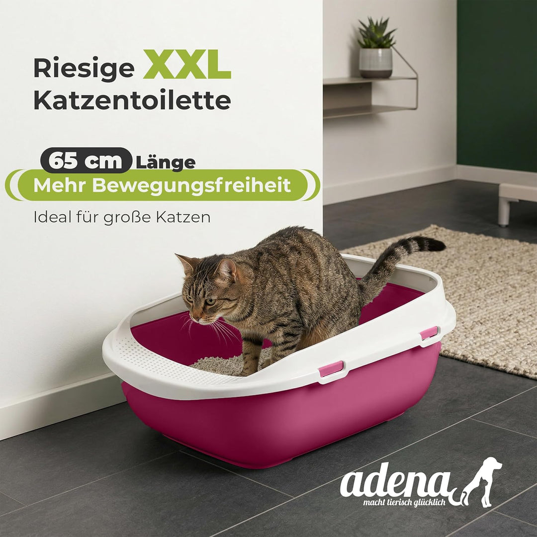 XXL Jumbo Katzentoilette Schale 65 cm pink inkl. Schaufel, pink