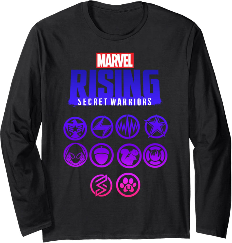 Marvel Rising Secret Warriors Hero Emblem Logo Langarmshirt