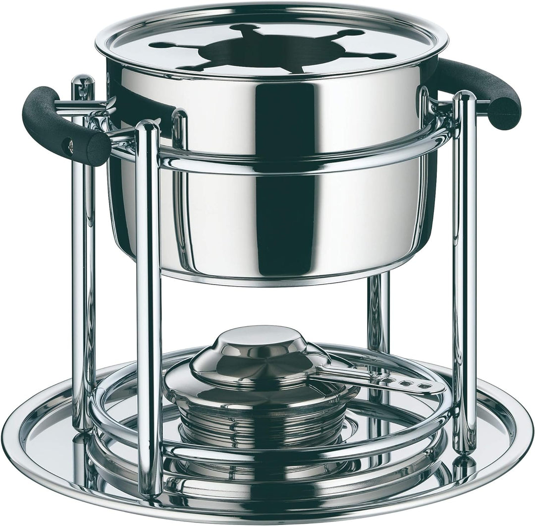 WMF Allegro Fondue-Set 11-teilig, für 6 Personen, mit Brenner und Gabeln, Cromargan Edelstahl, Fondu