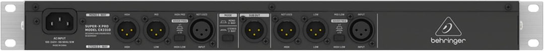 Behringer SUPER-X PRO CX2310 V2 Hochpräzise Stereo 2-Wege/Mono 3-Wege Frequenzweiche mit Subwoofer-A
