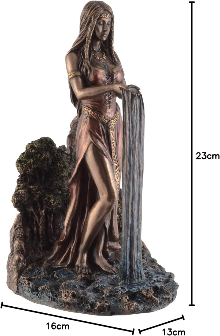 Göttin Danu, keltische Erdmutter, aus Kunststein,von Hand bronziert/coloriert by Veronese