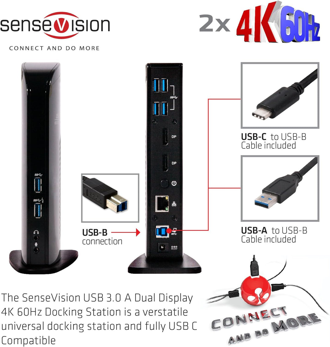 Club 3D CSV-1460 USB 3.0 Dual Display 4K 60Hz Docking Station Schwarz