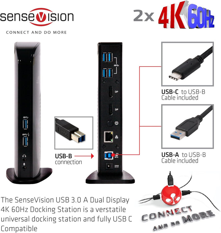 Club 3D CSV-1460 USB 3.0 Dual Display 4K 60Hz Docking Station Schwarz