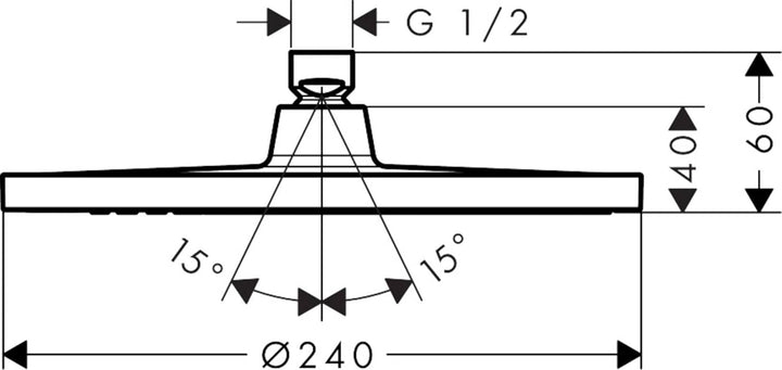 hansgrohe Duschkopf Crometta S, Kopfbrause Regendusche mit 1 Strahlart, Mattschwarz Mattschwarz rund