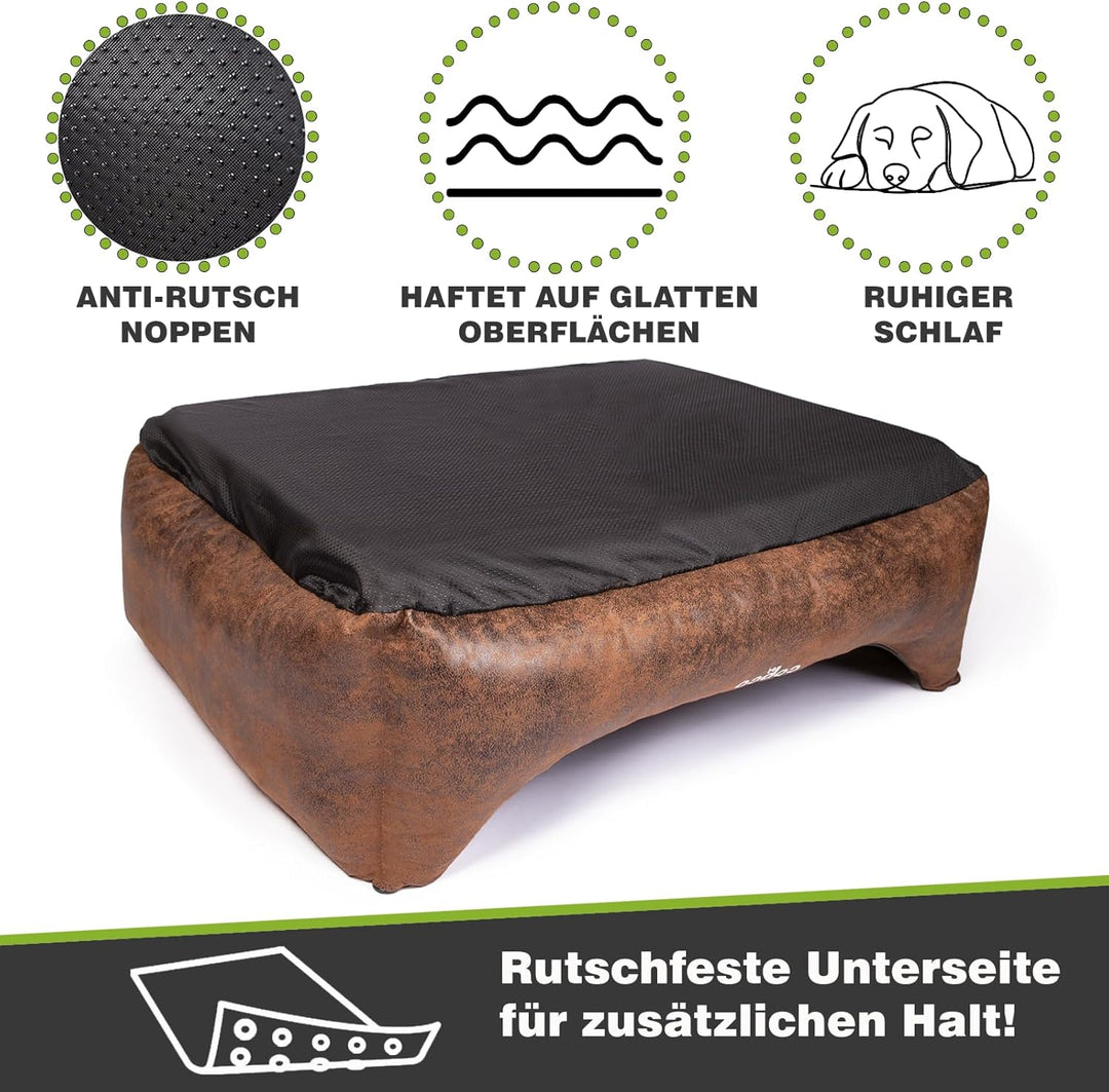 CopcoPet – orthopädisches Hundebett Emma in Wildlederoptik – Hundekörbchen mit abnehmbarem, waschbar