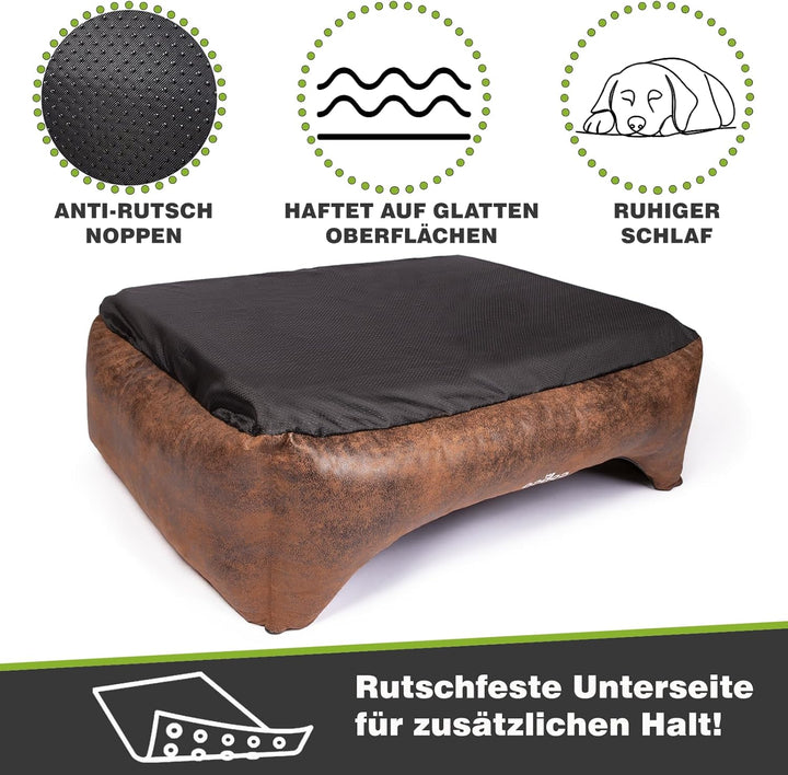 CopcoPet – orthopädisches Hundebett Emma in Wildlederoptik – Hundekörbchen mit abnehmbarem, waschbar