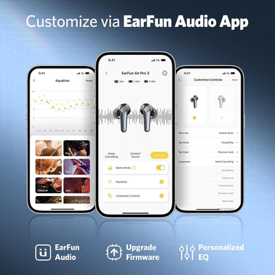 EarFun Air Pro 3 Bluetooth Kopfhörer In Ear, 43dB Hybride Aktive Noise Cancelling, Kabellos, HiFi So