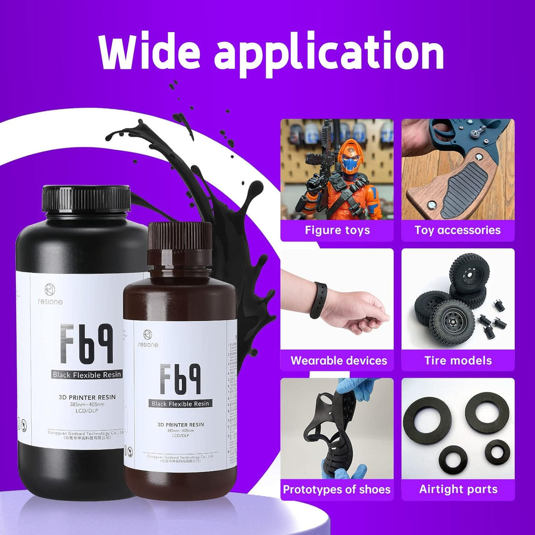 RESIONE F69 Flexibles 3D-Drucker Resin, 405nm UV-härtendes DLP LCD MSLA Resin Gummi wie TPU wie Phot