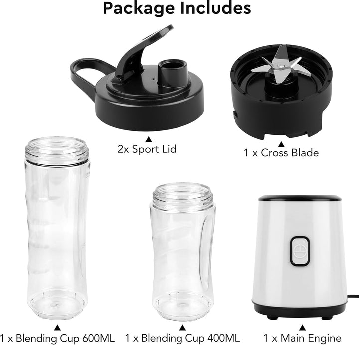 Mixer Smoothie Maker,Mini Standmixer,Smoothie Maker to go,Blender Mixer,BPA-Frei,23000RPM,Doppelbech