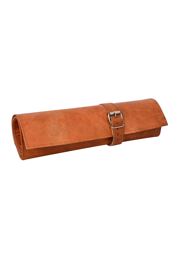 Gusti Werkzeugtasche Leder - Jace Damen und Herren Rolltasche Vintage Braun Leder
